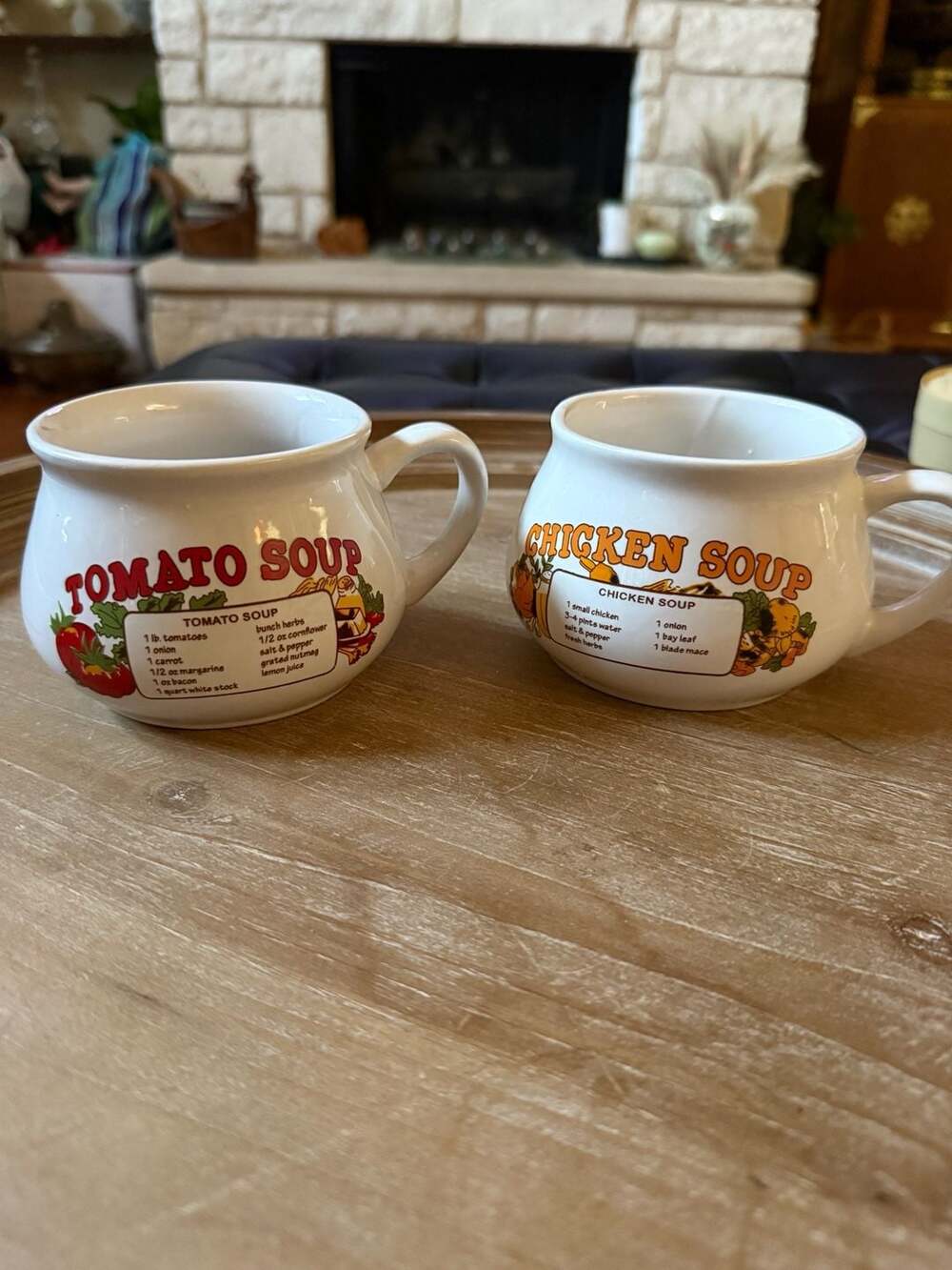 Don't Do It, Inc. Tomato Soup and Chicken Soup Recipe Mugs Set of 2